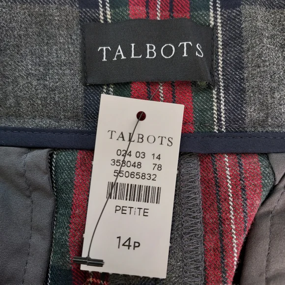 Talbots tartan wool blend Slim Ankle Pants NWT 14P - Picture 5 of 13